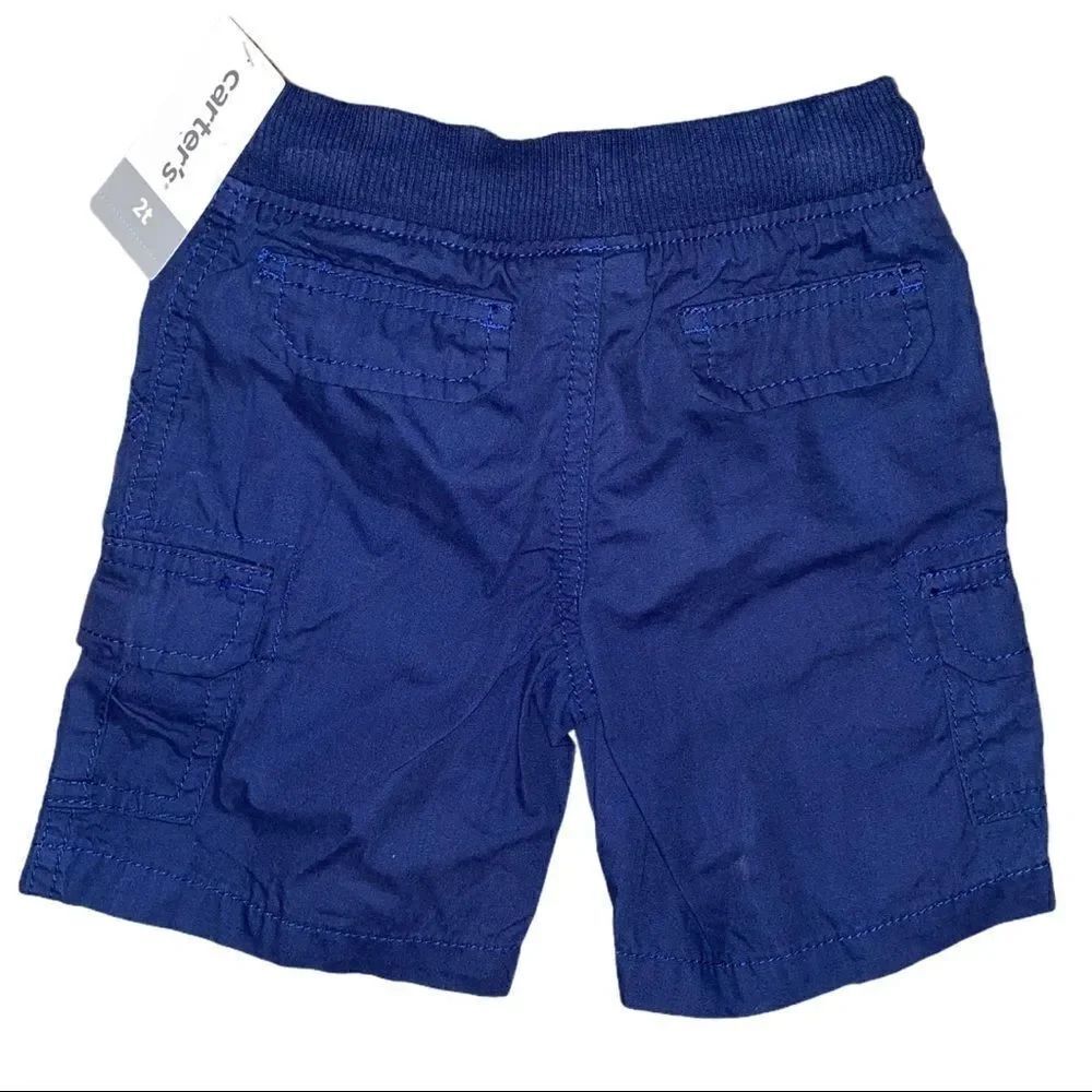Carter’s Toddler Cargo Blue Drawstring Shorts 2T - Picture 2 of 3